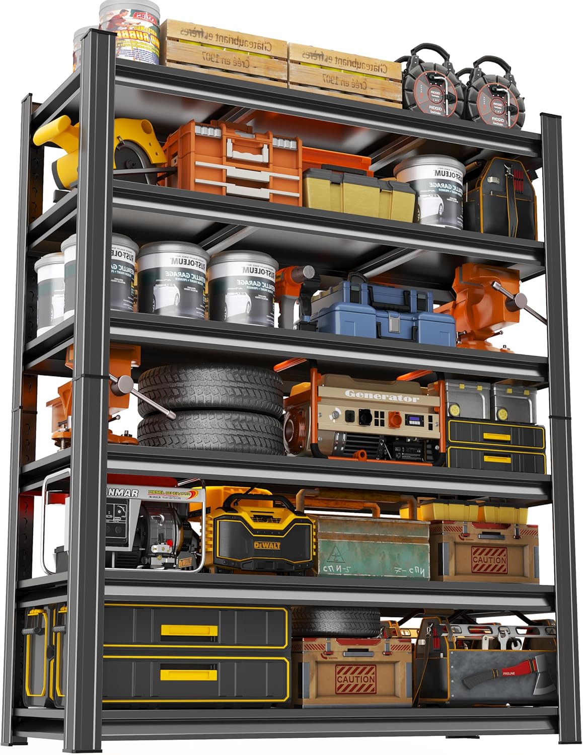 Heavy-Duty Storage Shelves for Garage and Kitchen Use