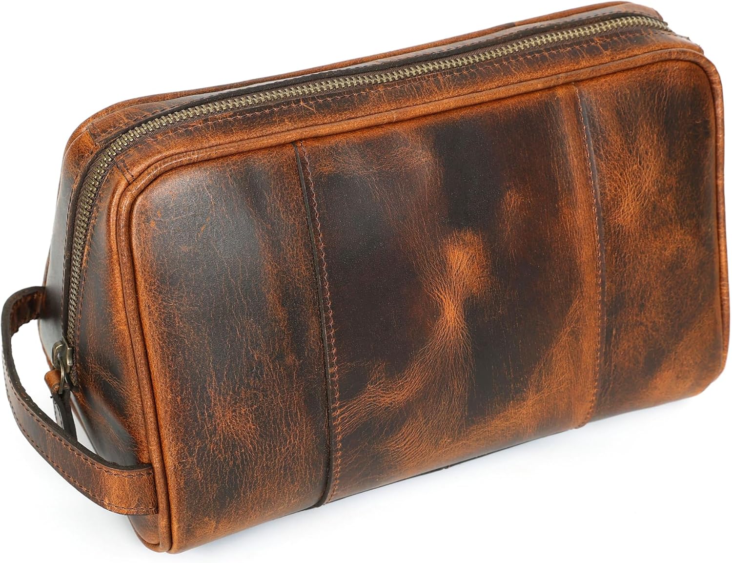 Premium Leather Toiletry Bag for Men - Stylish Dopp Kit Organizer