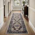 2x8 ft Runner Rug for Hallway - Non Slip Washable Brown Taupe