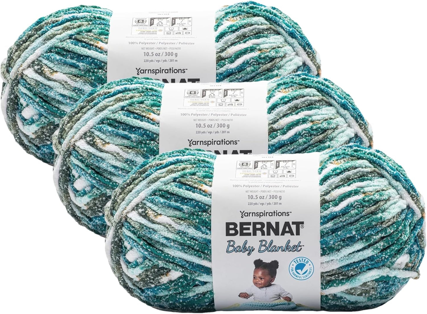 Bernat Baby Blanket Lagoon Yarn - Perfect for Baby Projects