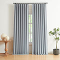 Blue Gray Pinch Pleated Blackout Curtains for Modern Homes
