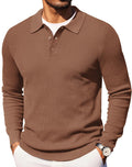 COOFANDY Men's Knit Polo Long Sleeve Sweaters for Style