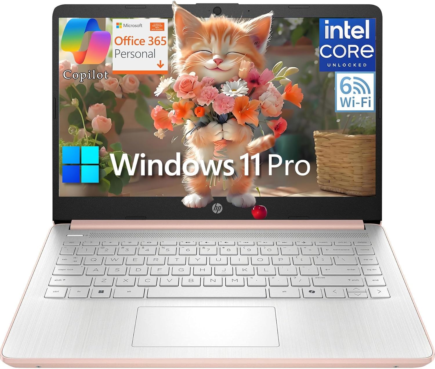 HP 14 Laptop: Efficient Student Business Computer in Pale Rose Gold