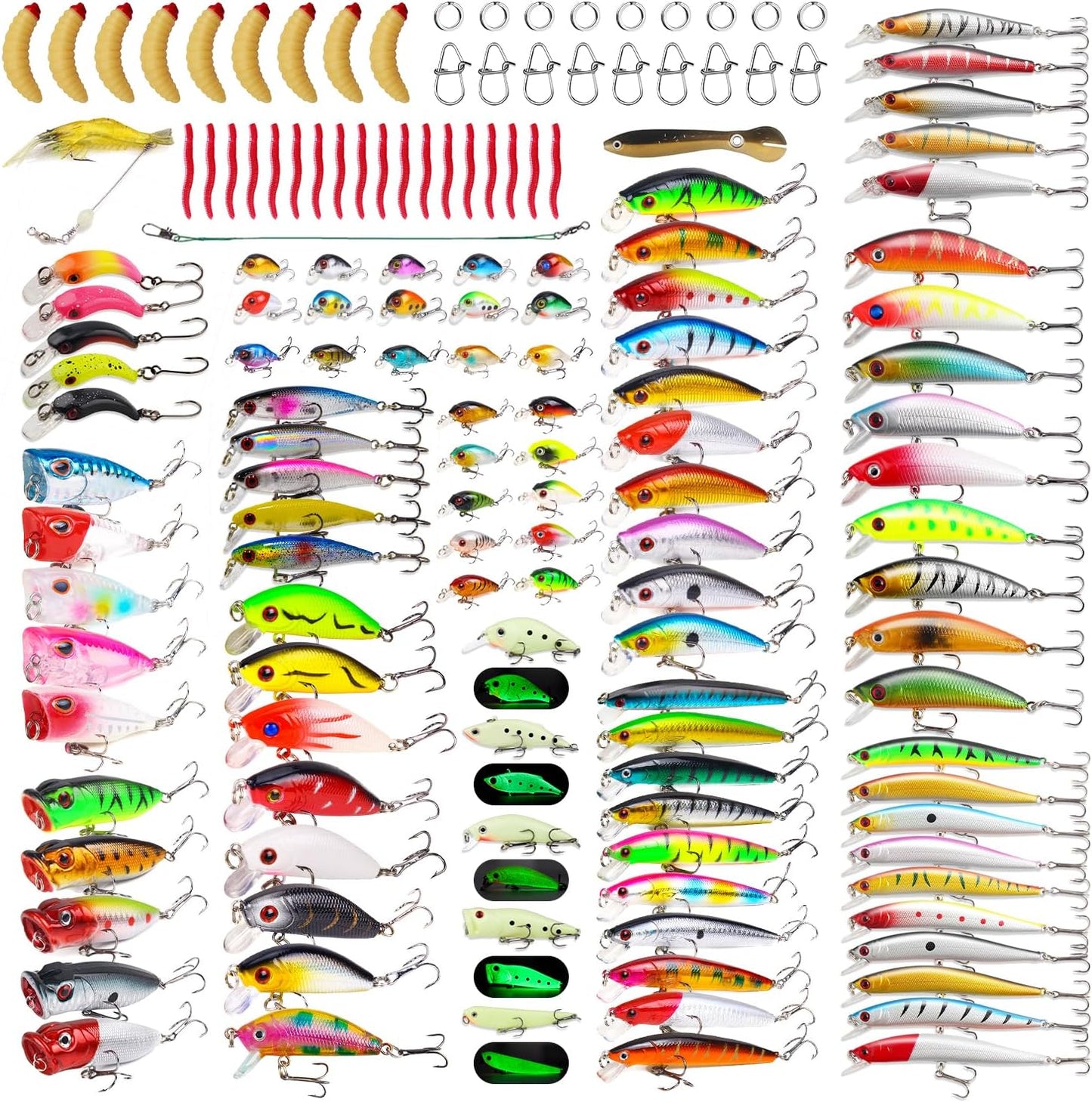 Fishing Artificial Lures Kit Mixed for Freshwater and Saltwater Use