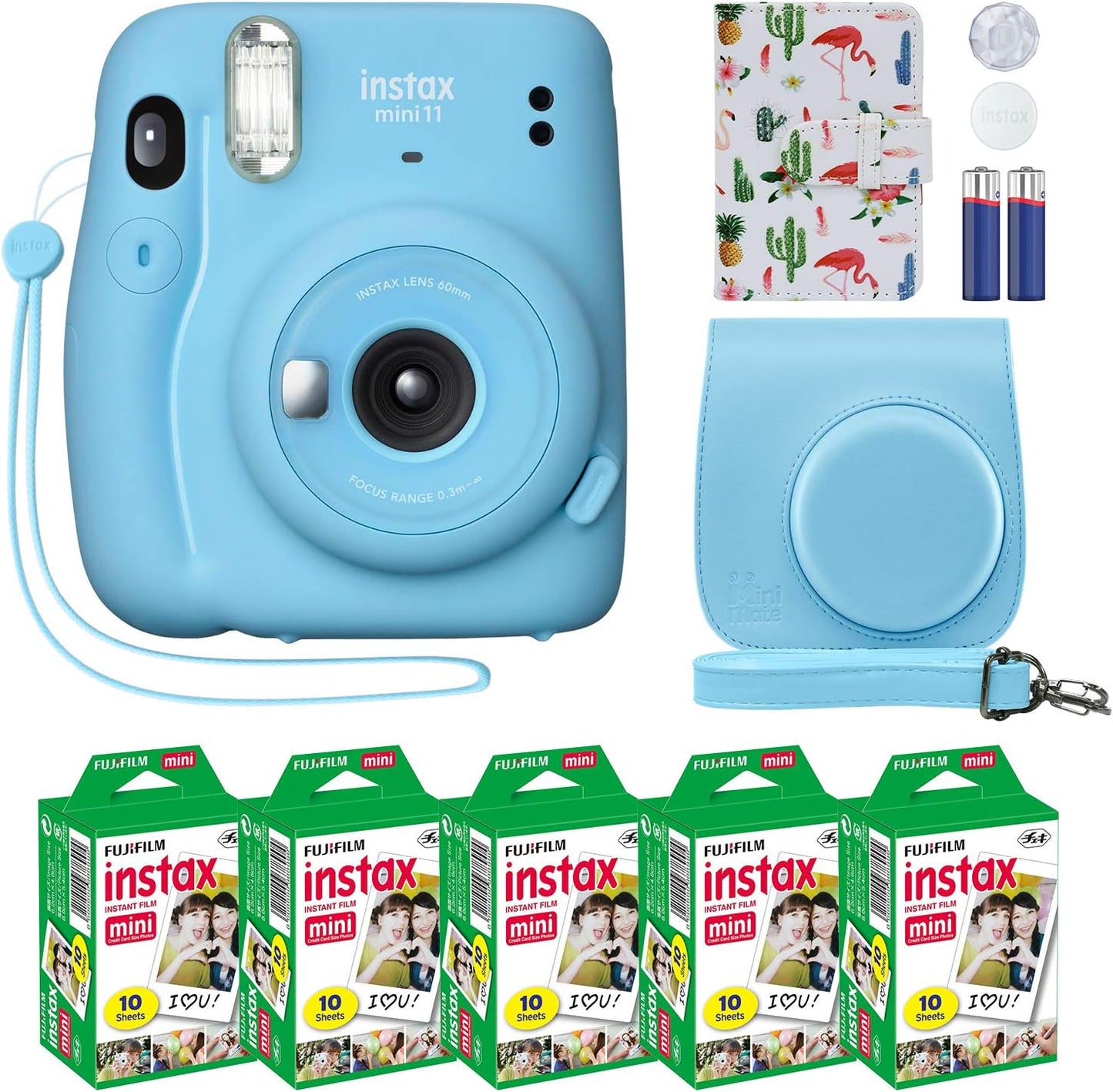 Fujifilm Instax Mini 11 Instant Camera Sky Blue Bundle