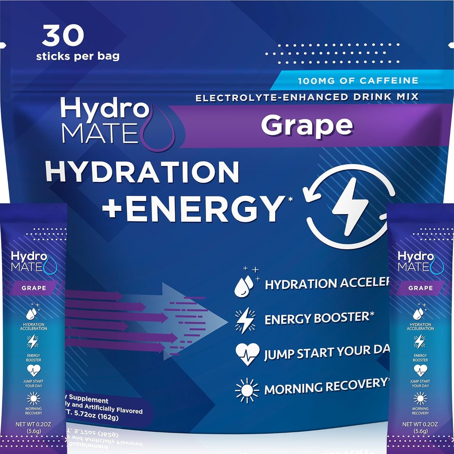 HydroMATE Electrolytes Powder Drink Mix for Rapid Hydration