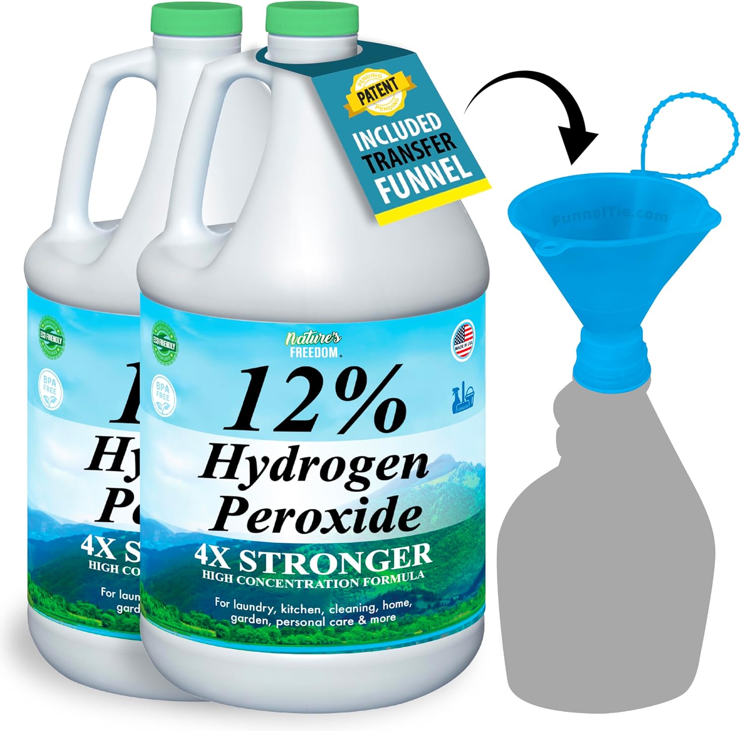Nature's Freedom 12% Hydrogen Peroxide for Eco-Friendly Cleaning