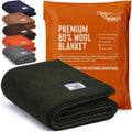 Woolly Mammoth Merino Wool Blanket 66in x 90in - Thick Camp Throw