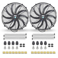 16 Inch Black Universal Slim Fan Push Pull Electric Radiator - High