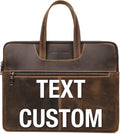 Top Grain Leather Customizable 15.4 in Slim Laptop Briefcase - Vintage