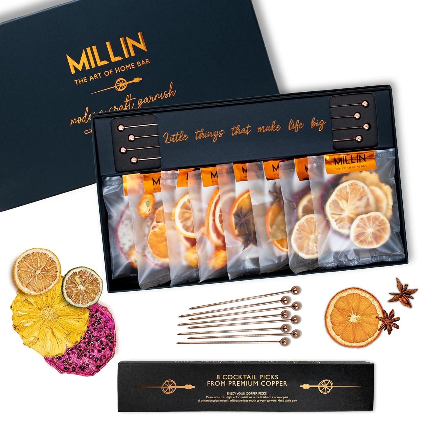 Gourmet Garnish Gift Set with Cocktail Picks for Unique Drinks