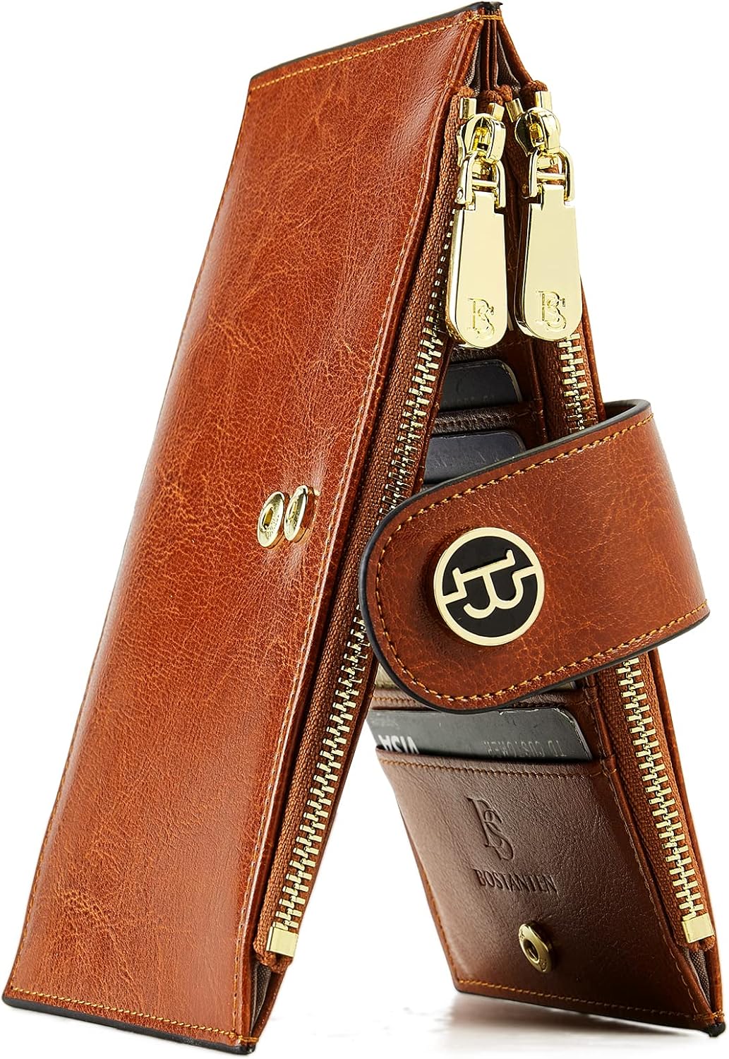 BOSTANTEN Leather Wallets for Women with RFID Blocking Feature
