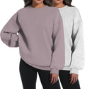 2 Pack Womens Oversized Crewneck Sweatshirts - Cozy Pullover Set