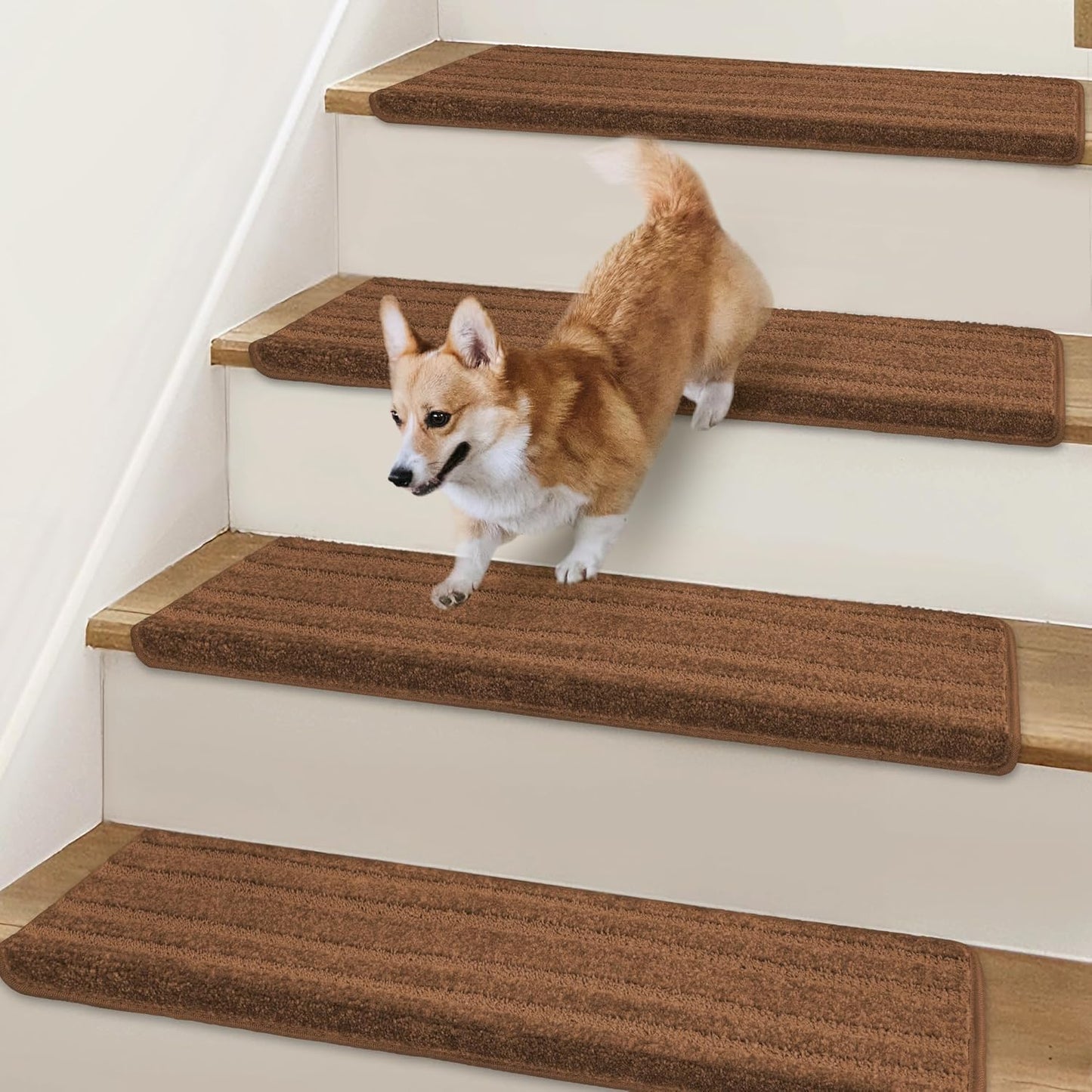 Bullnose Stair Treads Non Slip for Wooden Steps - 7 Pcs