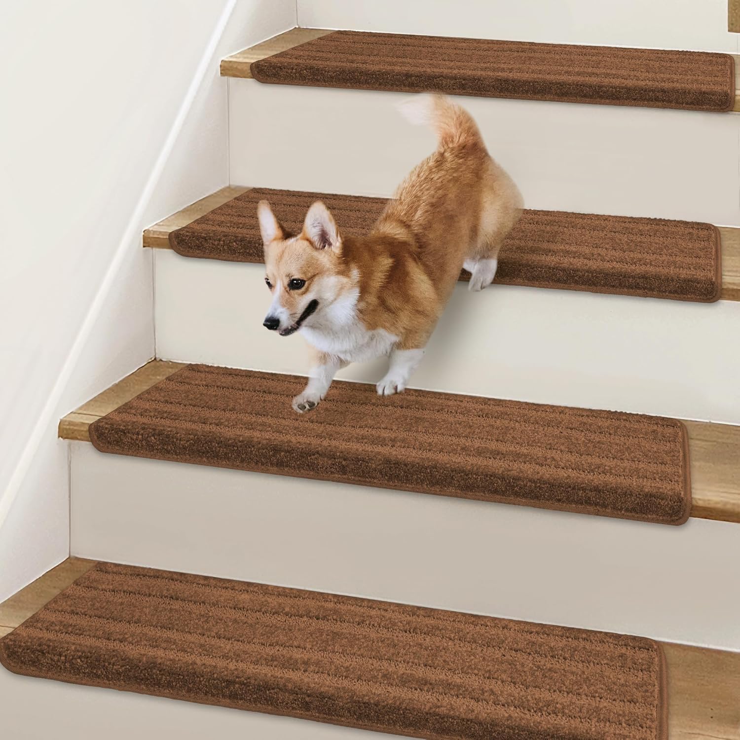Bullnose Stair Treads Non Slip for Wooden Steps - 7 Pcs