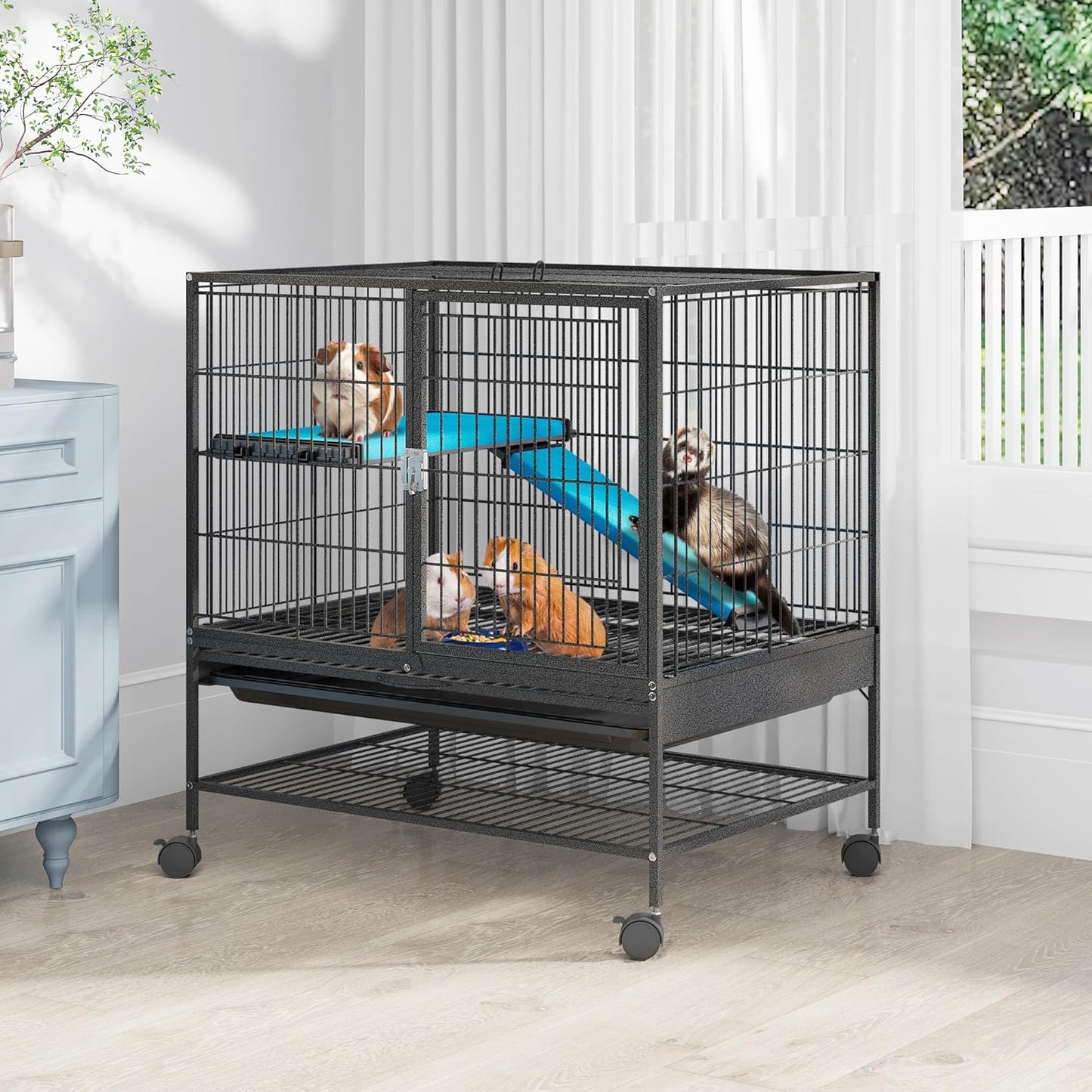 YITAHOME Metal Small Animal Cage for Rabbits and Ferrets