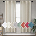 Tan Beige Linen Curtains for Bedroom and Living Room Decor