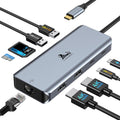 LIONWEI 9 in 1 Laptop Docking Station with Dual HDMI - Compact 4K Hub
