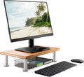 Bamboo Monitor Stand - Ergonomic Riser with Storage and Lifetime