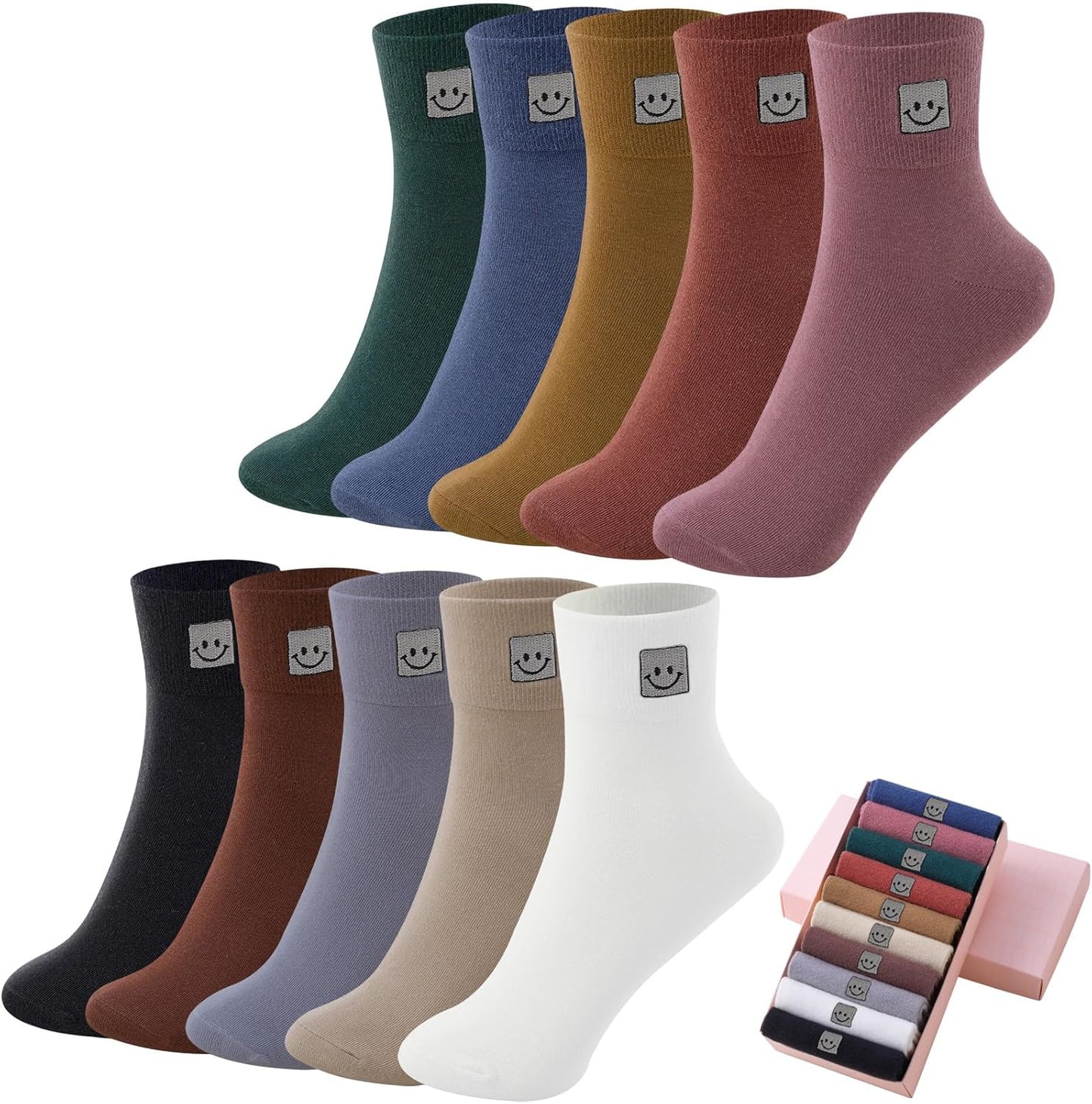 HUGSWEET Thin Soft Cotton Socks for Women - Comfortable Bootie