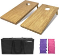 Regulation Size Wooden Cornhole Boards Set - Stained 4 ft x 2 ft