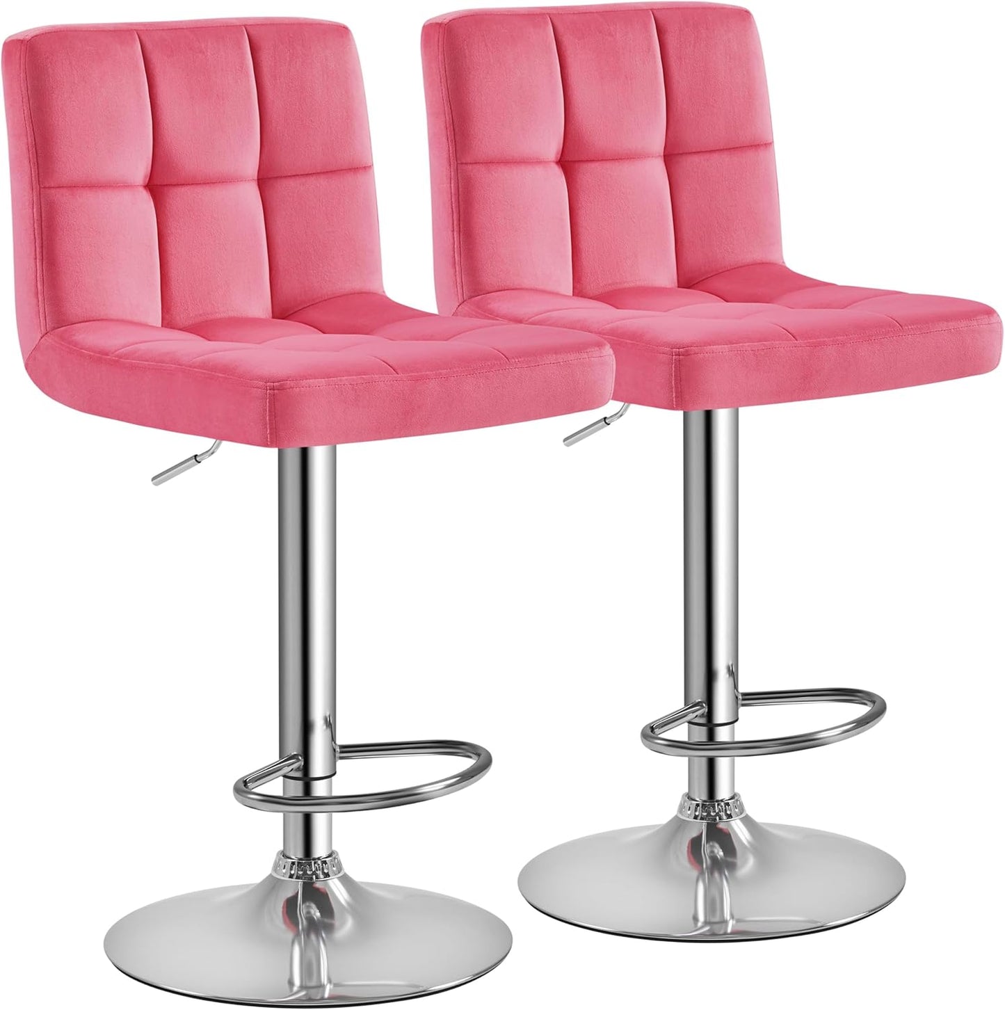 Yaheetech Pink Bar Stools Set of 2 for Modern Kitchen Use