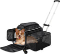 Airline Approved 18x11x11 Expanding Pet Carrier on Wheels - Black