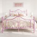 Queen Size Bed Frame for Kids with Butterfly Headboard - Pink