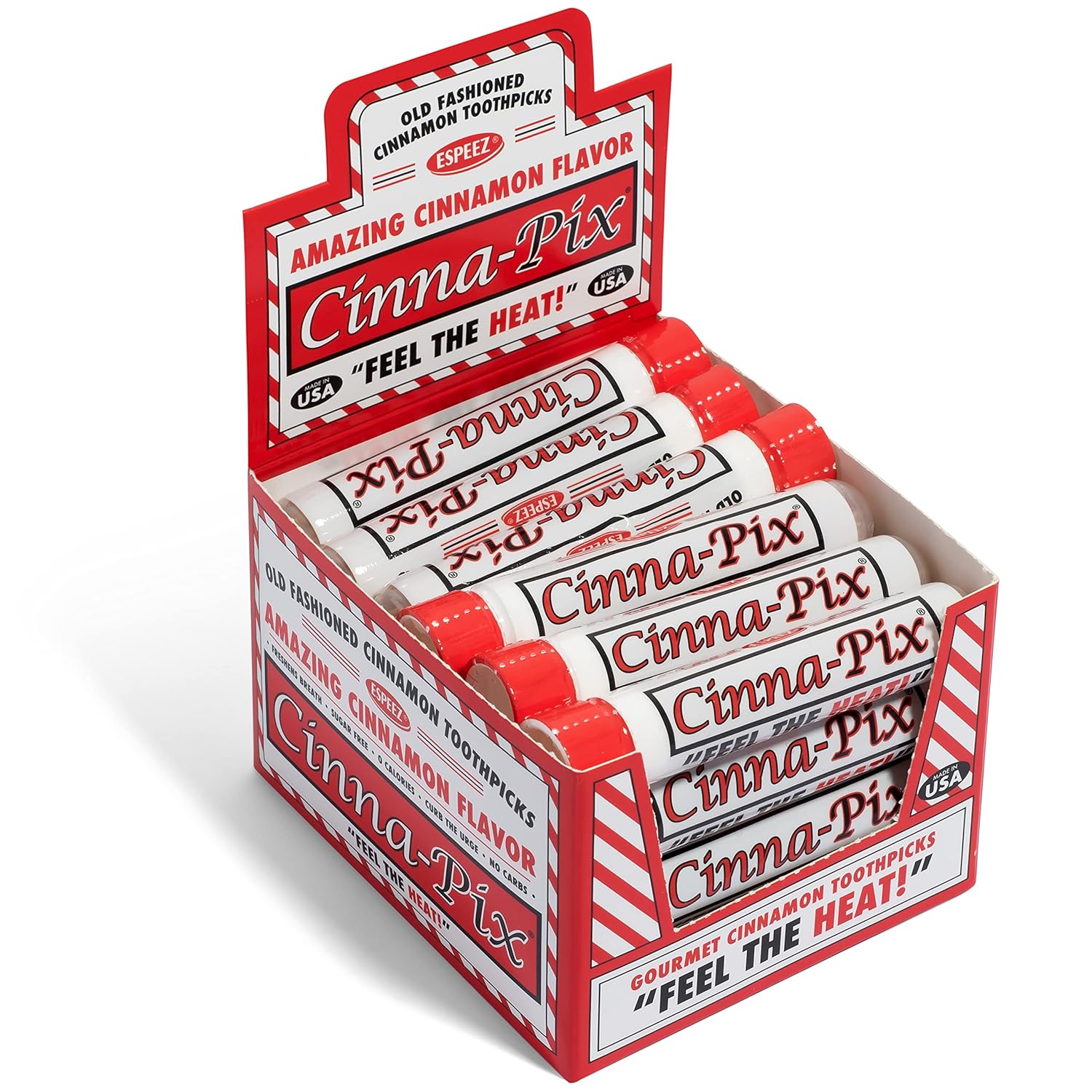 Cinna-pix Cinnamon Toothpicks Tubes - 24 Pack for Cravings
