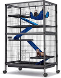 HABUTWAY 50in Metal Small Animal Cage - Rolling 5-Tier Habitat