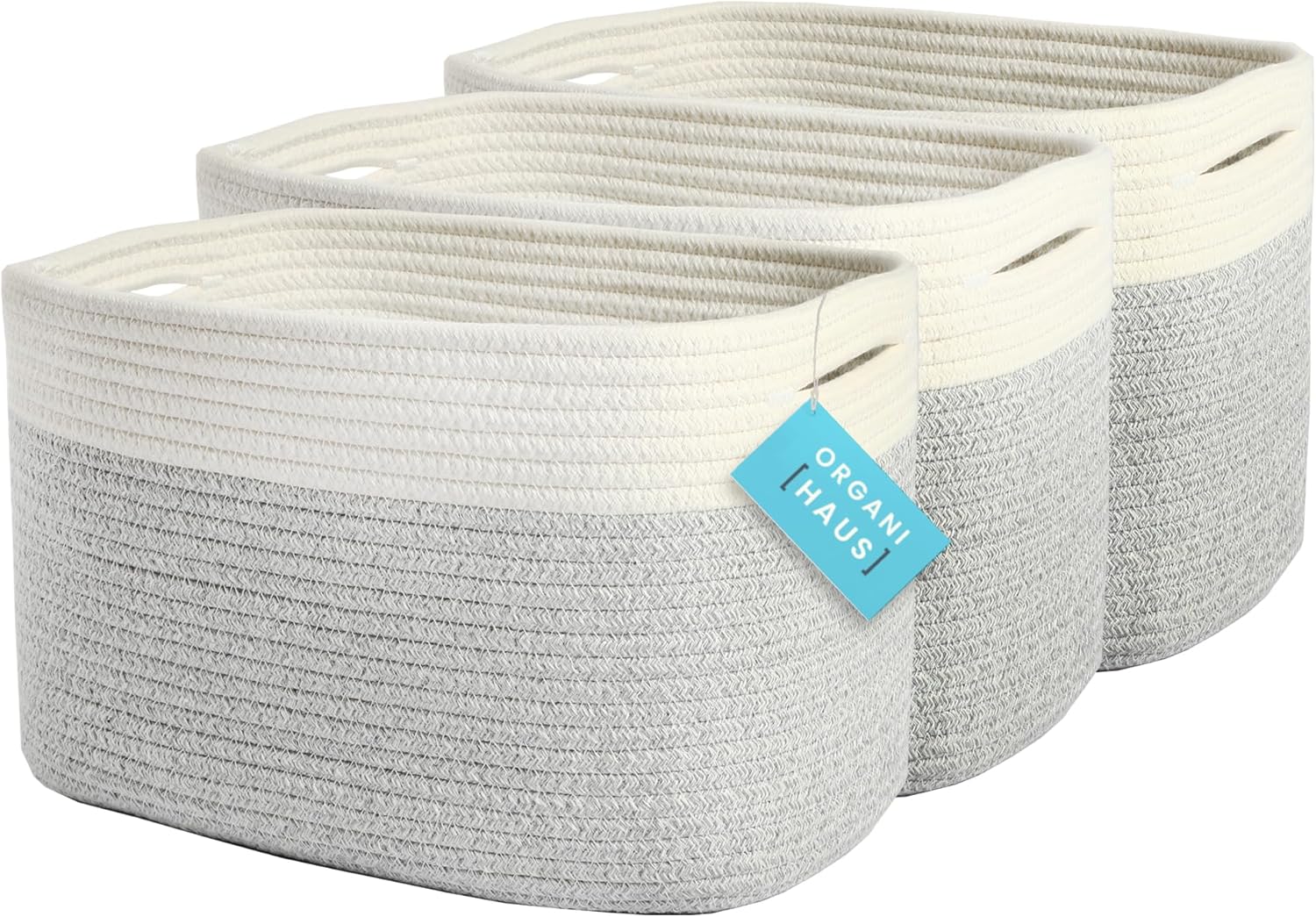 Woven Storage Baskets Set of 3 for Organizing Home Essentials