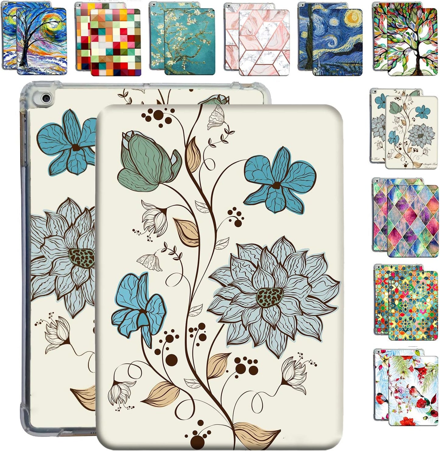 DuraSafe iPad 9.7 Case with Watercolor Flowers Design