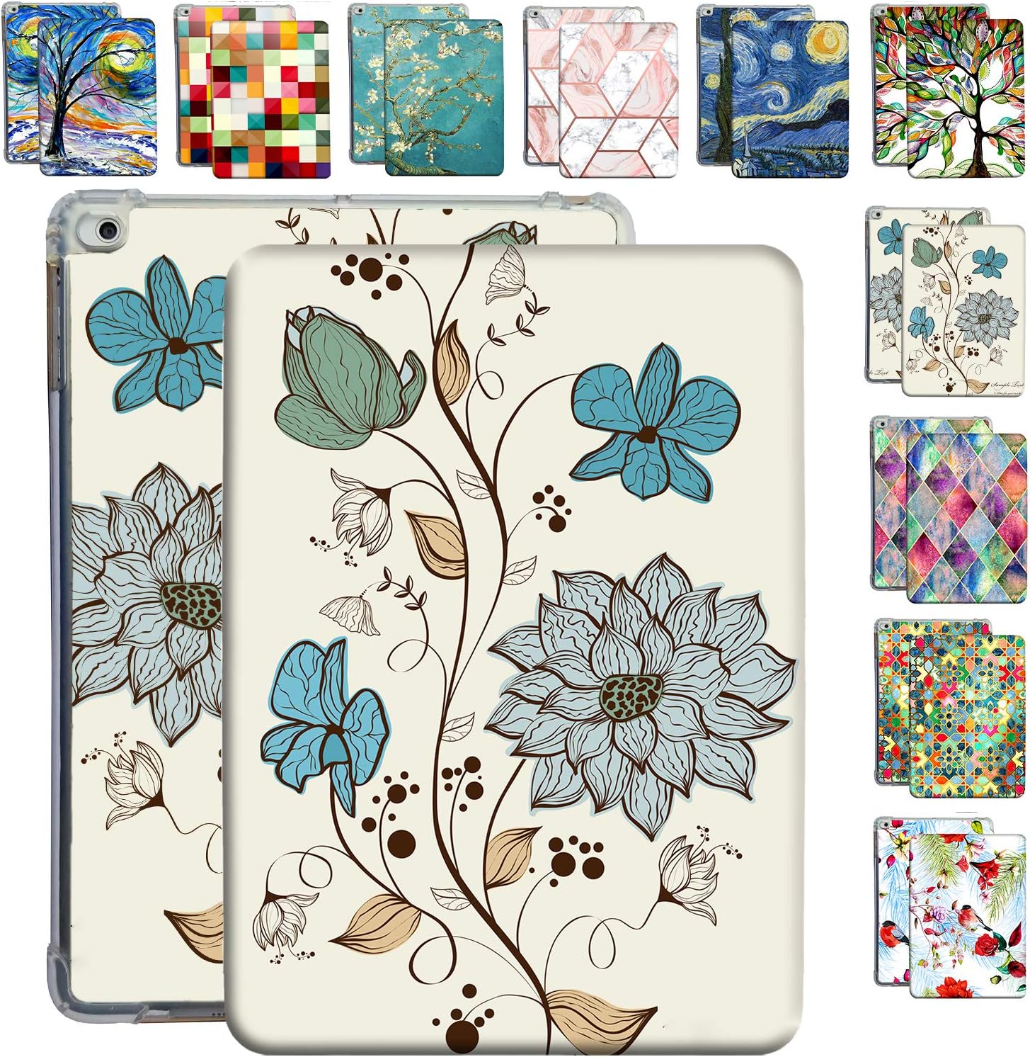 DuraSafe iPad 9.7 Case with Watercolor Flowers Design