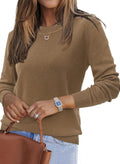 Wool Blend Women's Crew Neck Fall Sweater - Lightweight Comfort