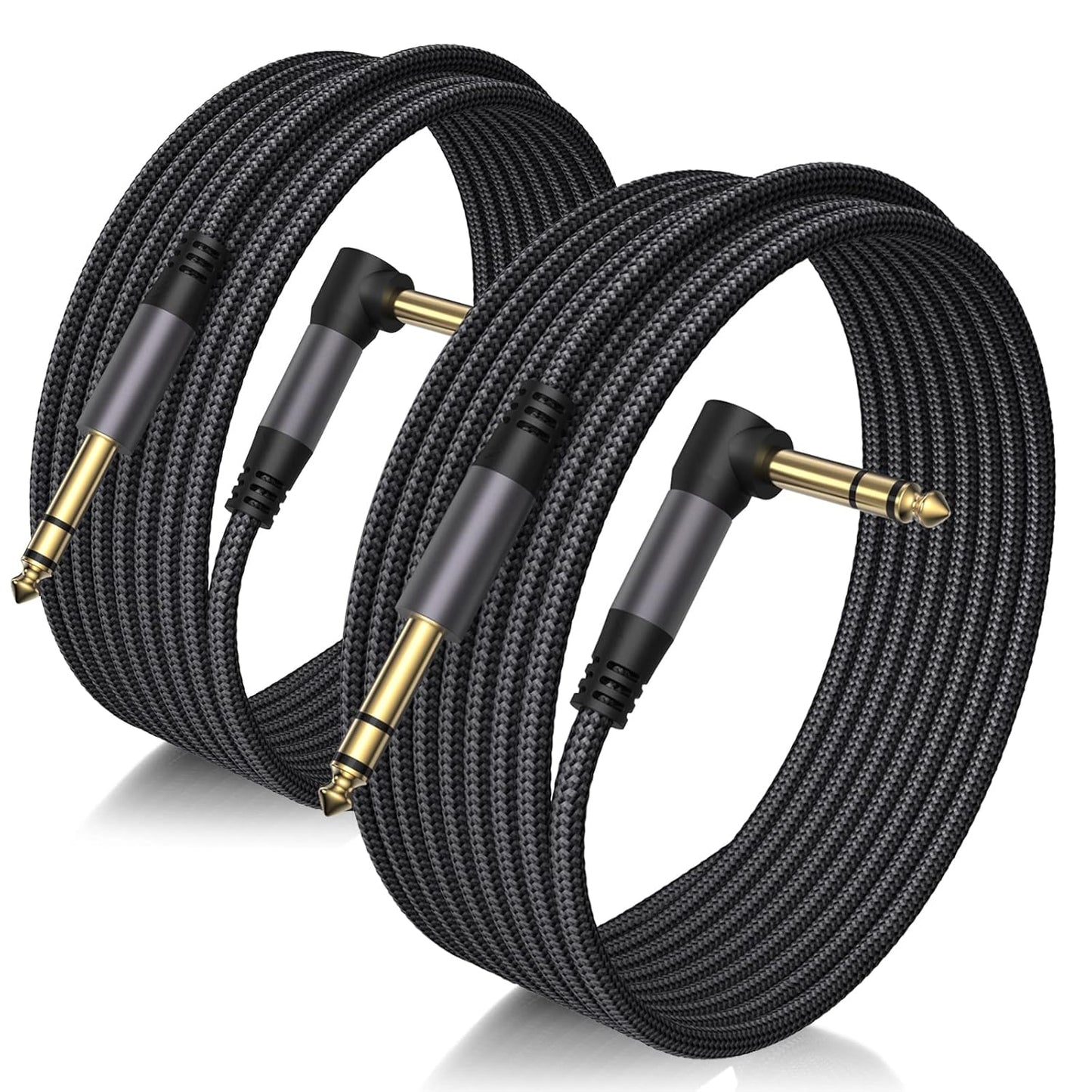Premium 10FT TRS Cables x2 - Noise-Free AMP Cord