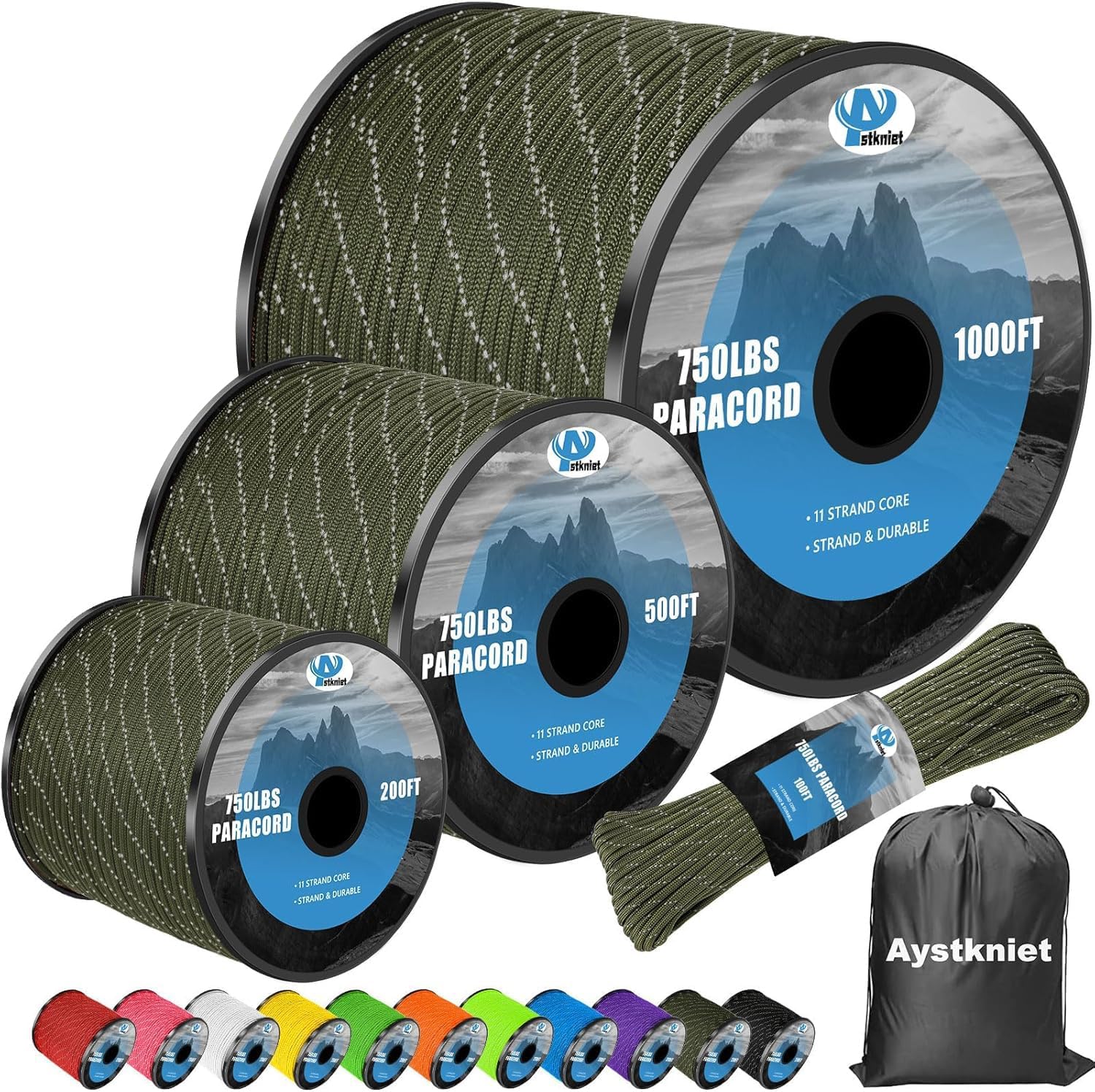 750Lb Reflective Paracord Rope for Camping and DIY Projects