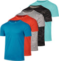 Mens Short Sleeve Dry Fit T-Shirts 5 Pack - Moisture Wicking Tees
