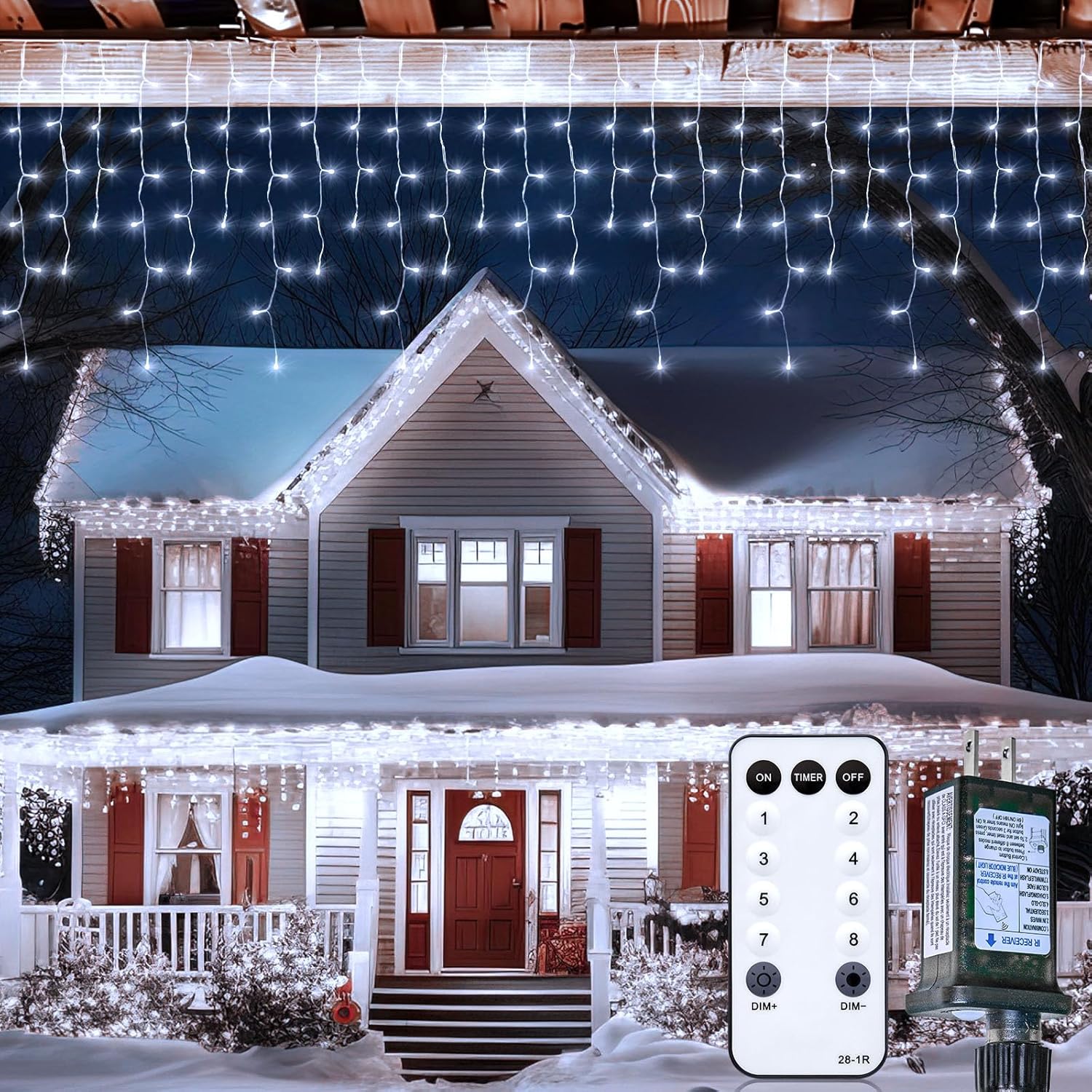Brightown Icicle Christmas Lights Outdoor for Festive Decor