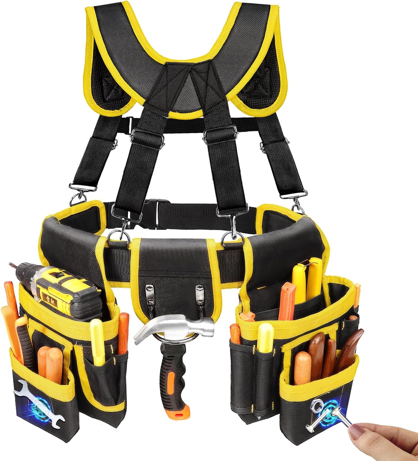 Professional Tool Belt with Magnetic Pouch for Heavy Duty Use