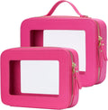 Clear Makeup Bag Two-Piece Set - Transparent Travel Cosmetic Case