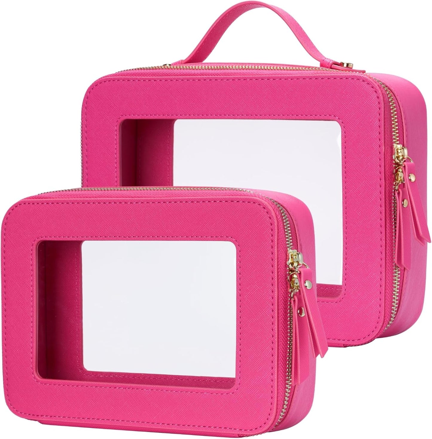 Popvibe Clear Makeup Bag Travel Cosmetic Case for Essentials