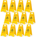 Wet Floor Caution Sign 25in 12-Pack - Commercial 2-Sided A-Frame
