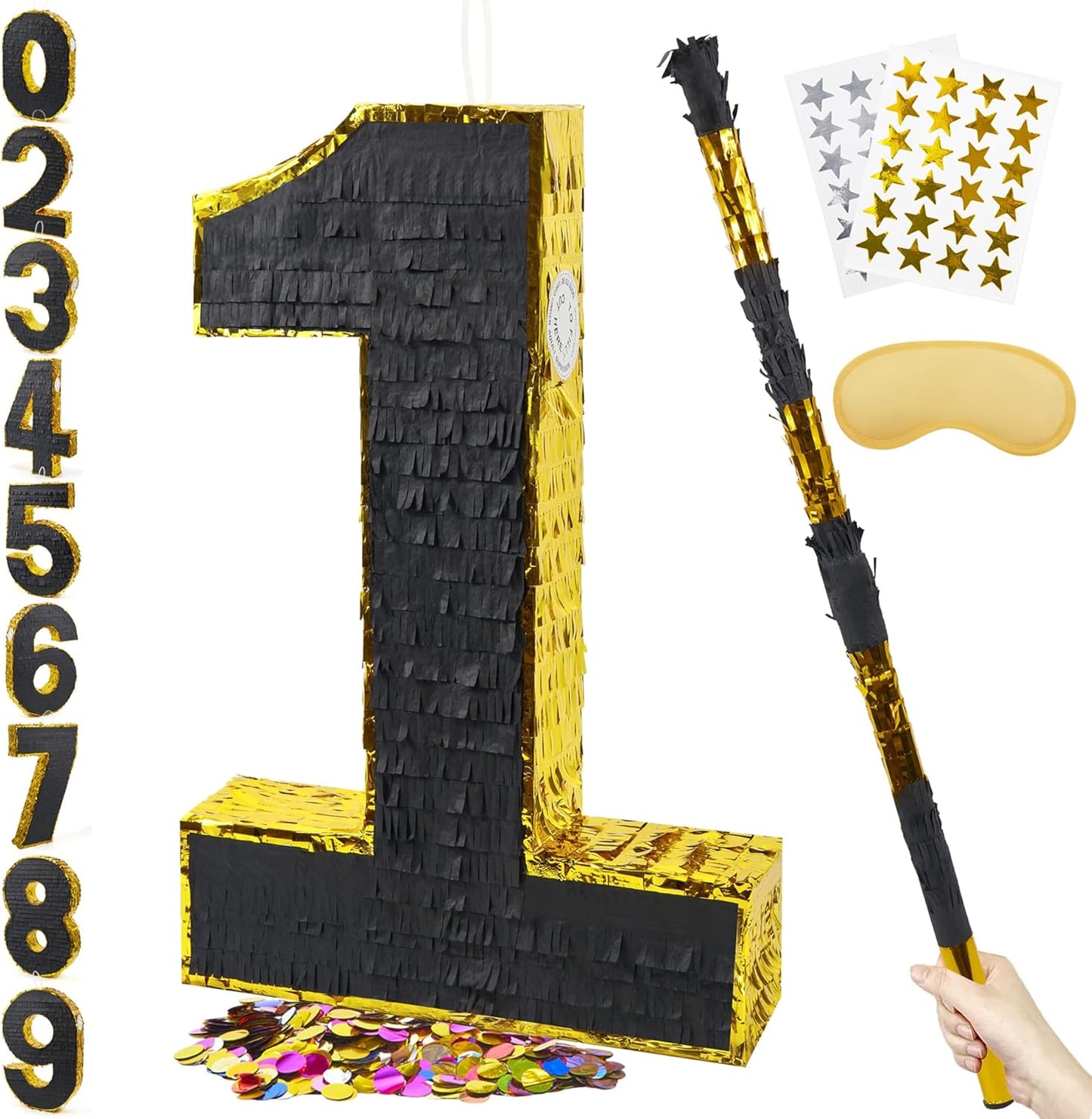 20 Inch Number 1 Pinata for Birthday and Anniversary Celebrations