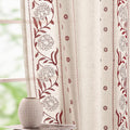Winslow Linen Curtains 84 in Length - Embroidered Floral Drapes