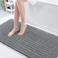 Arotive Luxury Chenille Bathroom Rug Mat - Ultra Soft Absorbent Grey