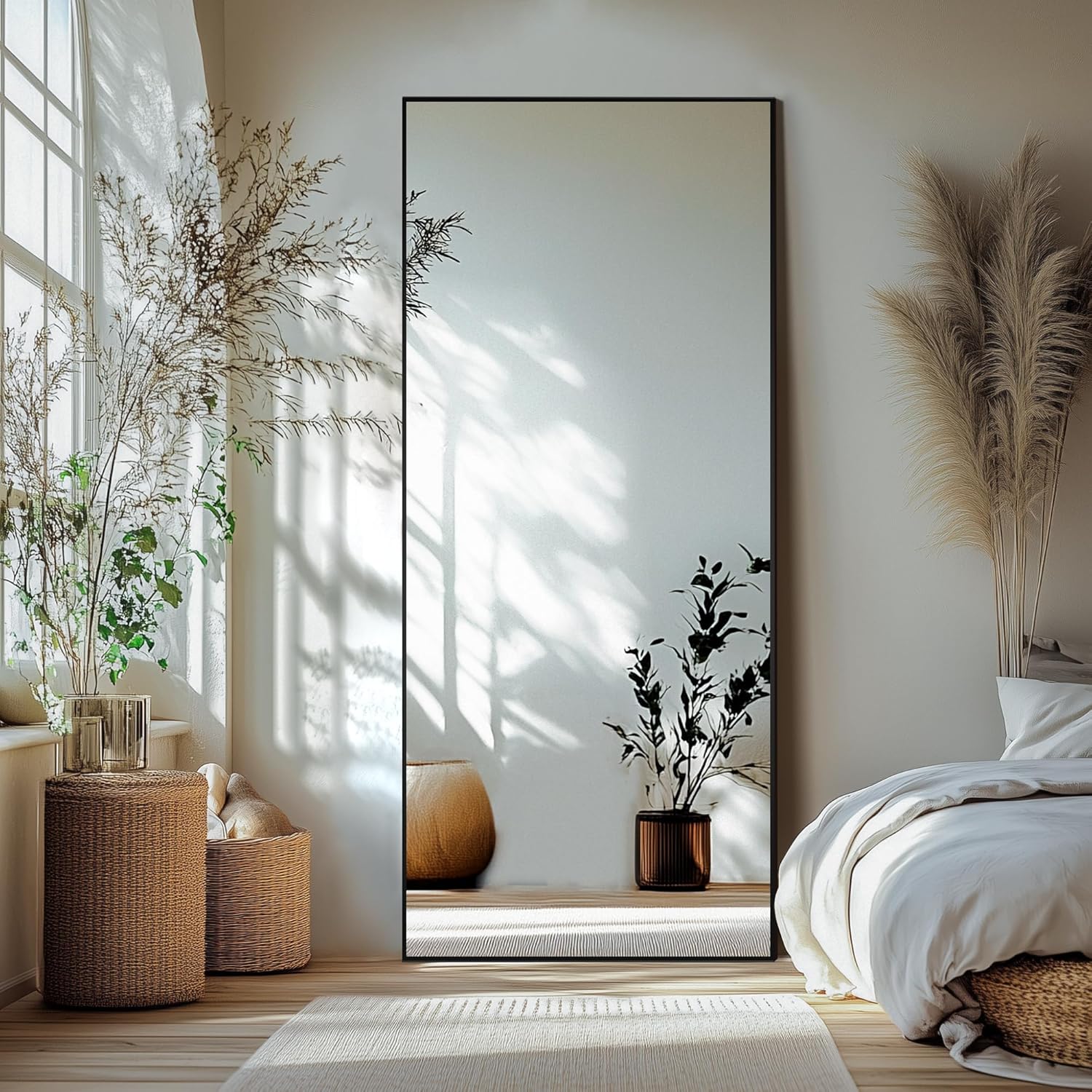 Delma Standing Full Length Mirror with Aluminium Frame for Home