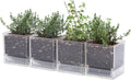 4 Inch Herb Planter Pot Clear Set of 4 - Small Indoor Planters