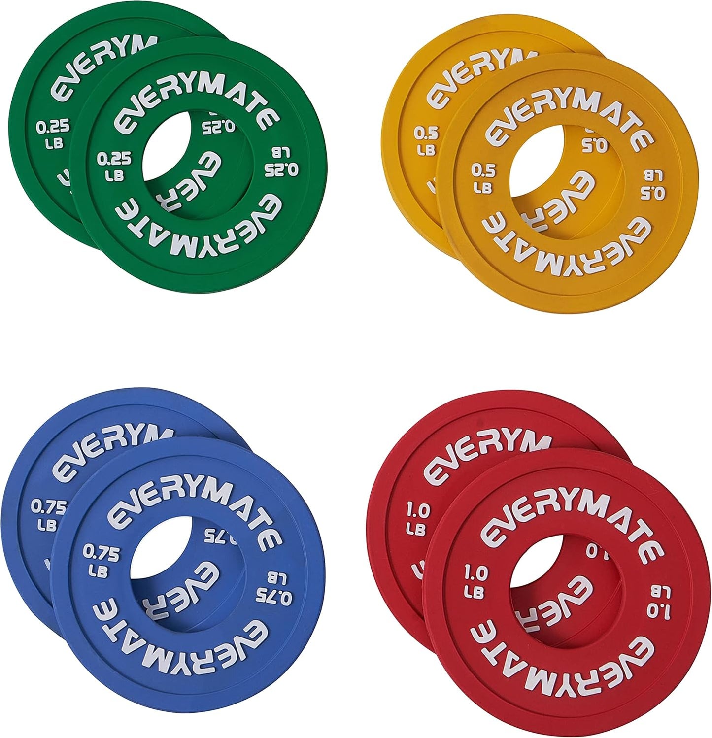 Rubber Fractional Weight Plates Set of 8 for Strength Training