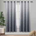 Ombre Blackout Curtains for Bedroom - Thermal Damask Panels 52 x 72 in