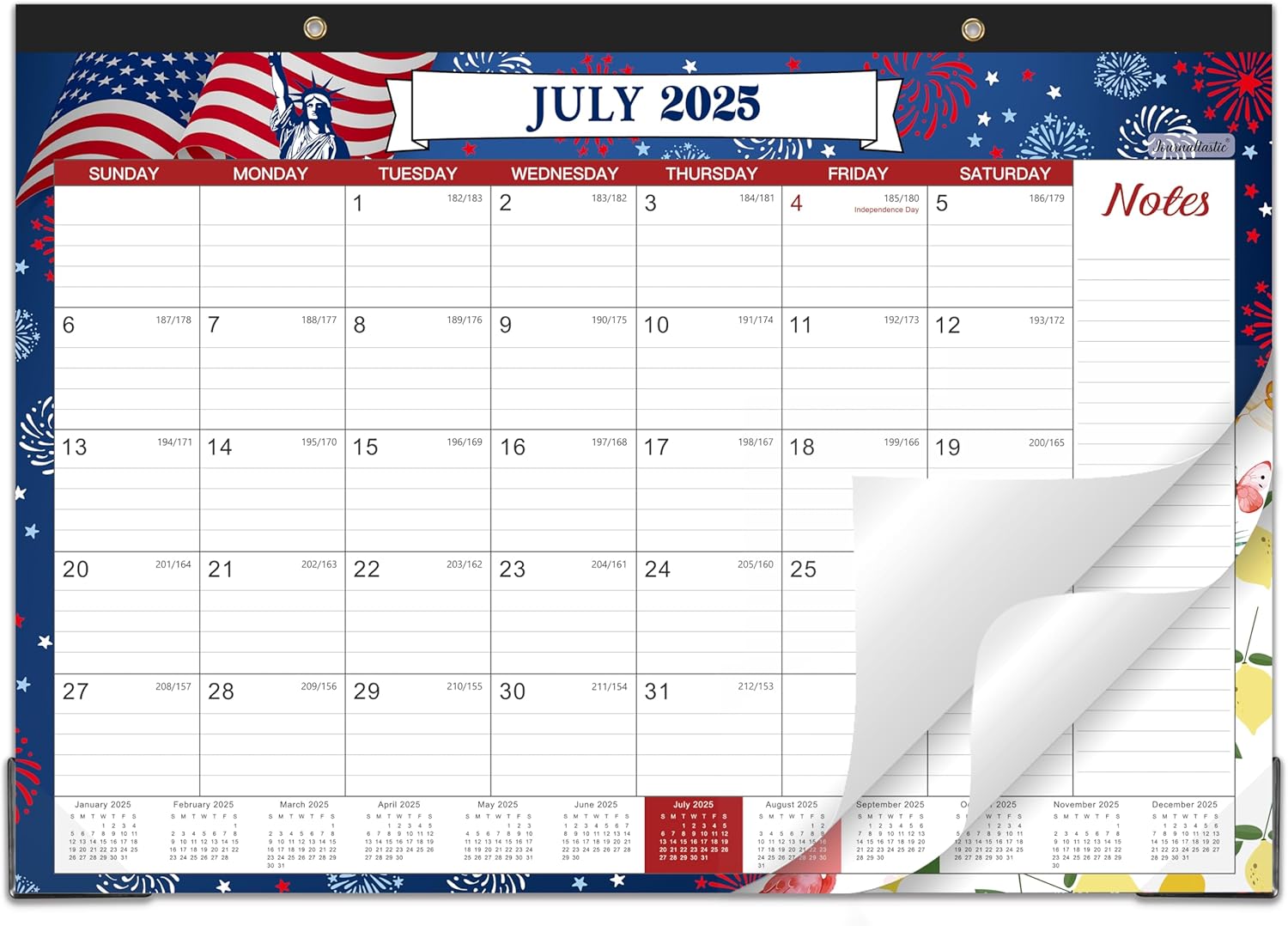 2025-2026 Desk Calendar - Large Ruled Blocks, 12 Themes